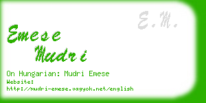 emese mudri business card